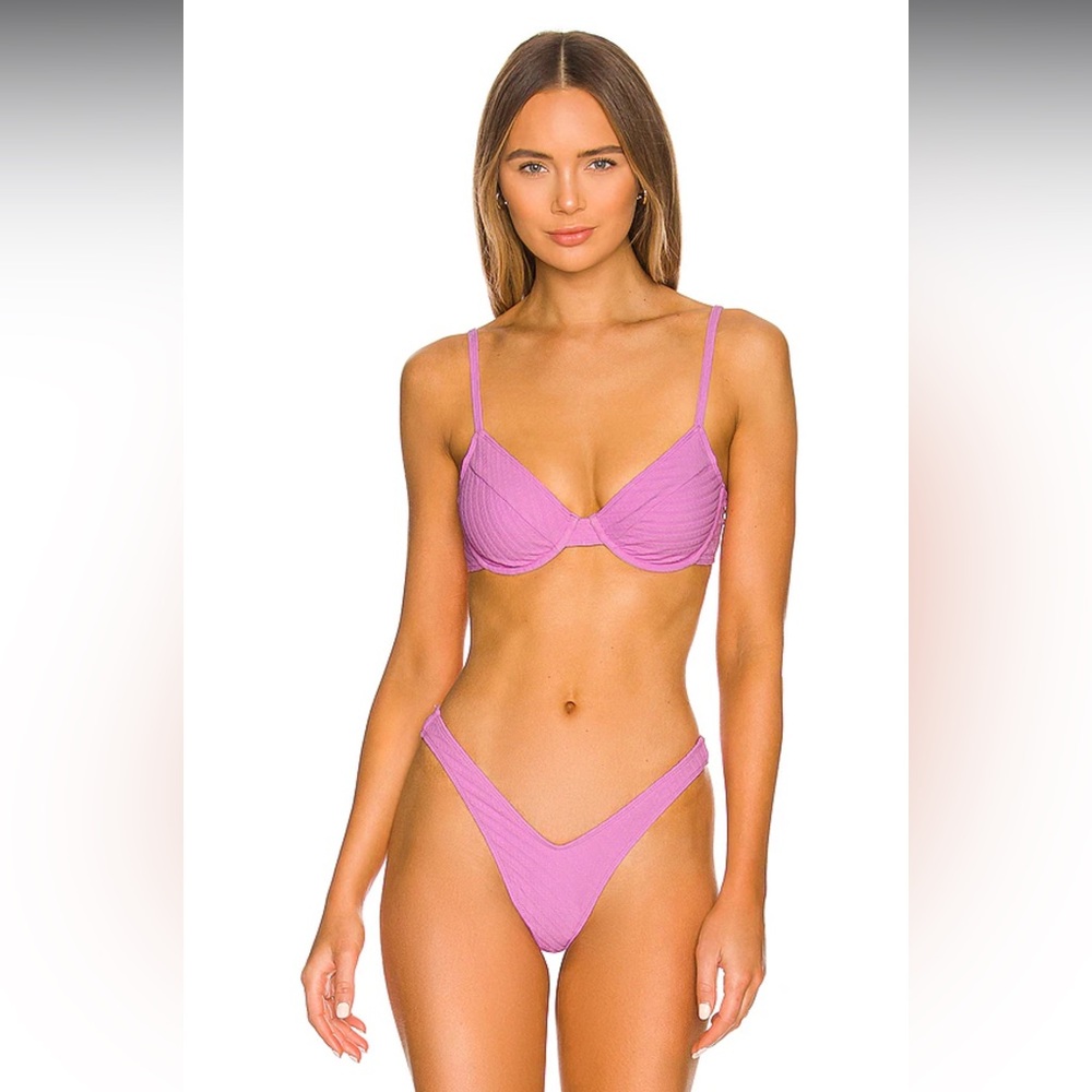 Camila Coelho Harbor Pink Textured Bikini Set